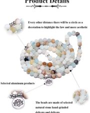 FUTTMI 8mm Natural Sodalite Stone Healing Gemstone 108 Mala Beads Wrap Bracelet Necklace for Yoga Charm Bracelet Jewelry for Women Men