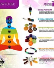 Chakra Stones Set – Crystals and Healing Stones Kit, 5 Ebooks (18 pcs)