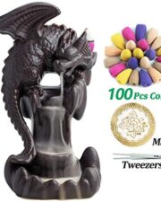 VVMONE Dragon Incense Burner Waterfall Backflow Incense Holder for Home Decor Aromatherapy Ornament